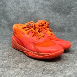 PUMA MELO MB.02 Supernova Fiery Coal/Orange Basketball Shoes Boys size 2.5C